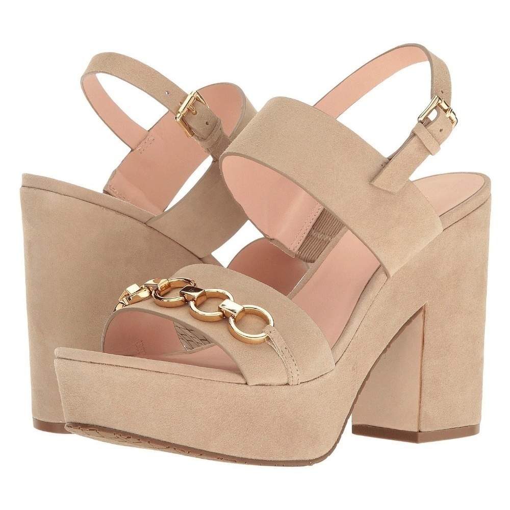 Kate Spade Sand Suede Rashida Platform Heels 9.5